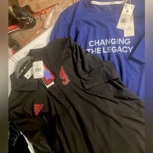 Bundle!NWT!Adidas men’s Aeroready NCAA IU Tech Polo and Primeblue T-shirt size M